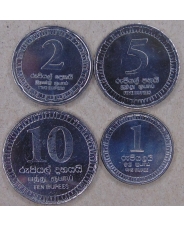 Шри-Ланка. Набор 4 монеты. 1, 2, 5, 10 рупий 2017 UNC. арт. 4261