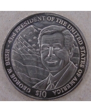 Либерия 10 долларов 2001 Джордж Буш. арт. 3324-00011