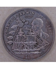 Сьерра-Леоне 1 доллар 1999 Чарльз Дарвин. Парусник. арт. 3219-00011
