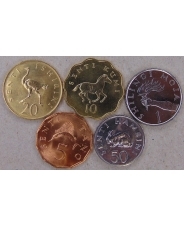 Танзания. Набор 5 монет. 5, 10, 20, 50 сенти, 1 шиллинг 1977 - 1992 UNC. арт. 3828